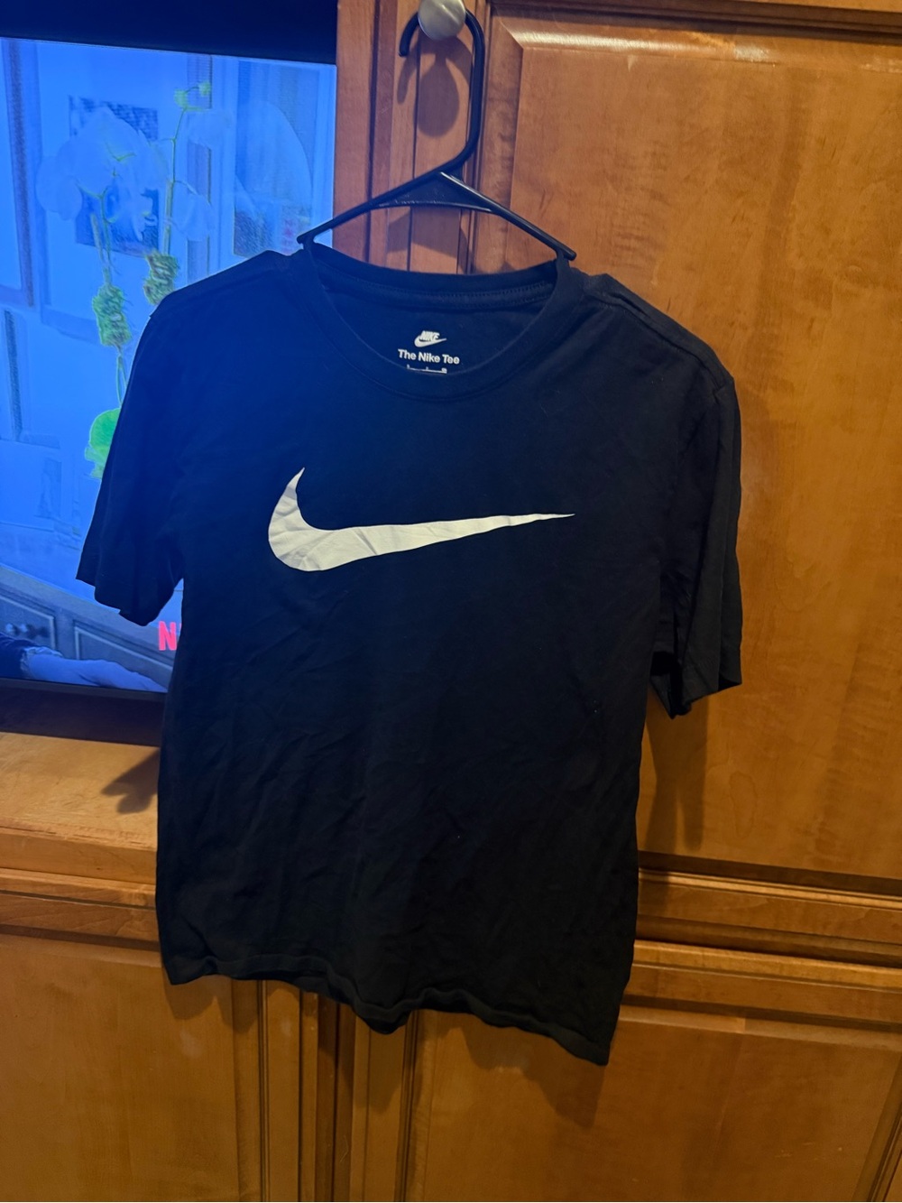 Nike Black Short-Sleeve Tee with White Swoosh